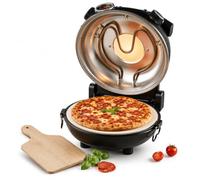 Forno per pizza elettrico per pizza da appoggio per interni | Cuoce l'impasto e le guarnizioni su pietra ceramica in 4-6 minuti, finestra di visualizzazione, per i pasti settimanali