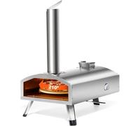 Forno per pizza portatile a legna da 30,5 cm, in acciaio inox, con pietra girevole, per cucinare all'aperto, cortile e campeggio