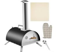 Forno per pizza portatile da esterno da 12 pollici, raggiunge i 500 °C in 15 minuti, autentica pizza a legna e barbecue Chargrill, pizza cotta su pietra in 60 secondi, include pala