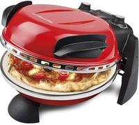 Forno Pizza, 1200 W, Termostato regolabile 400°C, Pizza fragrante in 5 minuti, Doppia resistenza riscaldante, Ricettario e Palette inclusi, Rosso