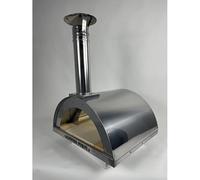 Forno Pizza a Legna Da Esterno - Cottura Diretta In Acciaio Inox e Mattoni Refrattari, Alfonso 2 Pizze Full Optional Inox, con Pirometro 500 Gradi e Porta Fuoco - Forno Pizza Da Giardino, Cuoci Pane