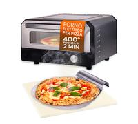 Forno Pizza Elettrico con Pietra Refrattaria e Pala Acciaio 33x26cm