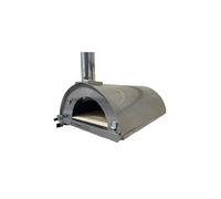 Forno pizza ibrido a gas e legna 4 pizze con tetto in inox da esterno, uso tradizionale a legna o con bruciatore a gas - pietra refrattaria, 500 gradi, Made in Italy (solo legna senza bruciatore gas)
