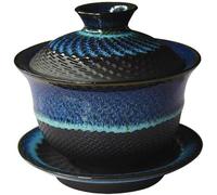 Forno smaltato ceramica Gaiwan, tazza da tè in porcellana Kungfu, tazza da tè retrò cinese, Sancai Gaiwan con piattino con coperchio