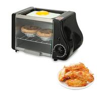 Forno Tandoor Elettrico Mini & Pizza Maker, Cucina da Banco Elettrica 2-in-1, con Funzione Riscaldamento e Timer, Riscaldamento Uniforme, Forno da Tavolo per Cucina 220W black