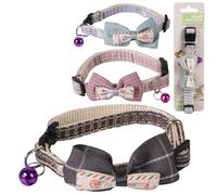 Fornord Dogi Collare per Cane Farfalla con Campanellino 3 Colori Casuali Grigio/Rosa/Blu