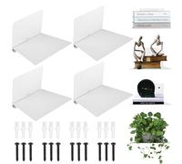 FORNORM Scaffali Invisibili Set di 4, Scaffale Galleggiante In Acciaio Inox, Scaffale Nascosto In Metallo, Decorazione Dell'Ufficio Domestico, Scaffali Galleggianti A Muro Per La Camera Da Letto