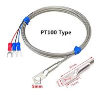 Foro da 5mm Rondella K/PT100 Tipo Termocoppia Sensore di Temperatura Sonda Cavo 1-10M for Sensore di Temperatura Industriale 0~600 °C(PT100 Type 1M)