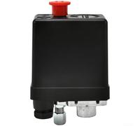 Foro singolo per interruttore di controllo della pressione del compressore d'aria 20A Valutazione corrente 6-8KG 90-120PSI Unità regolabile in acciaio legato (A)