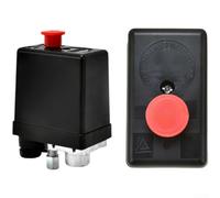 Foro singolo per interruttore di controllo della pressione del compressore d'aria 20A Valutazione corrente 6-8KG 90-120PSI Unità regolabile in acciaio legato (B)