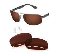 Forobb Lenti di ricambio polarizzate e naselli da 1,6 mm, compatibili con occhiali da sole RayBan RB3445-61 mm, marrone scuro, polarizzate in policarbonato