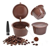 FOROREH 3 capsule di caffè riutilizzabili per Dolce Gusto Machine - capsule di caffè ricaricabili - filtro caffè cialde con cucchiaino da caffè e spazzola per la pulizia