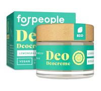 Forpeople Bio Deodorante per 12h + freschezza, senza alluminio, alcool e profumo, vegano, crema deodorante per donne e uomini, fragranza: citronella e bergamotto