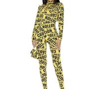 Forplay Costume da donna con nastro di cautela, giallo, S/M