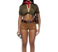 Forplay Womens I'll Be Your Guide Safari Adult Sized Costumes, Olive, Medium/Large US
