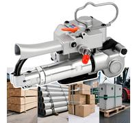 forplubossmmp Reggiatrice Pneumatica Portatile, Macchina Fascettatrice Senza Sigillo, Fasci di Tensione 3500 N per Legname, Mattoni, Metallo, Tecnologia Hot Melt 1/2" A 3/4" in Pp E Pet A25