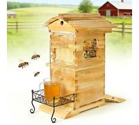 forplubossmmp Set di Arnia,Arnia Automatica in Legno con Camera di Osservazione,Il Set Include 4 Telaini per Favi,Adatto Sia agli Apicoltori Principianti Che A Quelli Professionisti.