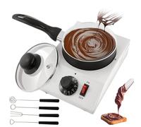 forplubossmmp Temperatrice per Cioccolato | Macchina Elettrica per Burro da Forno con Controllo Manuale | Macchina Scaldavivande Elettrica Cuocere Il Cioccolato con 4 Utensili Forno(Pentola Singola)