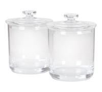 ForPro Acrylic Apothecary Jars with Lids Set of 2 15 Oz Storage Containers for Bathroom Kitchen and Office 45 x 35