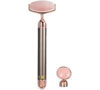 ForPro Professional Collection Rullo elettrico per il viso e massaggiatore oculare, strumento vibrante 2 in 1 per la cura della pelle, quarzo rosa