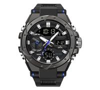 Forrader Orologi da uomo impermeabili orologi militari per uomo multifunzione tattico sport orologi LED allarme cronometro orologi digitali analogici, nero/blu