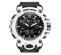 Forrader Orologi militari da uomo per sport all'aria aperta orologi da uomo impermeabile tattico militare orologio da polso multifunzione LED sveglia cronometro orologi analogici digitali, Nero ,