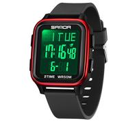 Forrader Orologio digitale quadrato, orologio militare da uomo, impermeabile fino a 5 atm, orologio sportivo per attività all'aria aperta, con luce/sveglia/data/doppio orario/conto alla rovescia,