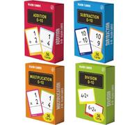 ForraFun 864 pezzi 24 set di schede flash miste per matematica, frazioni e matematica, con aiuti visivi, padroneggiamento e ordinamento delle revisioni, per forniture scolastiche a casa per bambini 3°