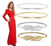 Forreen Cintura Elastica Donna, 4 Pezzi Cintura Fusciacca Elasticizzata Regolabili Retro Metallo Elegante Cintura Decorativa per Donne Ragazze Camicie Abiti Jeans,60-90cm