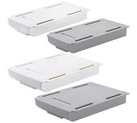 Forreen Organizer Sotto la Scrivania, 4 pezzi Organizer Cassetti Scrivania Autoadesivo Organizer per Cassetti Portaoggetti Nascosto Sotto Cassetto Porta Matite per Ufficio Scuola Cucina