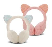 Forreen Paraorecchie Invernali da Bambina, 2 Pezzi Scaldini per Orecchie Dimensioni Regolabili Plush Offerta Fluffy Orecchie Earmuffs per Vacanze, Inverno, Sport All'Aperto