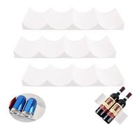 Forreen Portabottiglie Frigo, 3 Pezzi Porta Bottiglie da Frigo in Plastica Impilabile Antiscivolo in Stile Europeo Portabottiglie da Tavolo per Conservazione Della Cucina, Vetrine Bar,Bianco