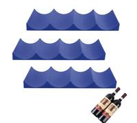 Forreen Portabottiglie per Vino in Stile Europeo, 3 Pezzi Portabottiglie in Plastica Antiscivolo Pratico Espositore per Champagne per Cucina, Frigorifero, Ristorante, Bar (Blu)