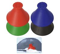 Forreen Raschietto per Ghiaccio Auto, 4 Pezzi Ice Scraper Car Round 2 in 1 Portable Cone-Shaped Multifunzionale Plastica Durevole Snow Remover per Pulire Ghiaccio Neve