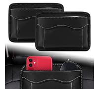 Forreen Scatola Portaoggetti per Seggiolino Auto, 2 Pezzi Tasca Laterale per Console Auto Universale Multifunzionale Autoadesiva Scatola Portaoggetti per Auto per Riporre Telefoni Cellulari Chiavi