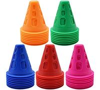 Forreen Slalom Coni di Allenamento, 40 Pezzi Sport Coni di Addestramento Set Coni Sport Cono di Traffico Colorato del Mucchio di Pattinaggio per Bambini Sport Addestramento del Cane