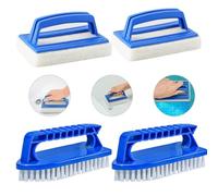 Forreen - Spazzola per piscina, 4 pezzi, con spugna per la pulizia della piscina, morbida spazzola per la pulizia della vasca idromassaggio, con manico, per spa, piscina, acquario