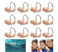 Forreen Tappi per Naso, 12 Pezzi Nuoto Naso Clip Impermeabile Comodo Tappanaso per Piscina in Silicone con Morbida Imbottitura per Protezione Allenamento da Nuoto, Beige