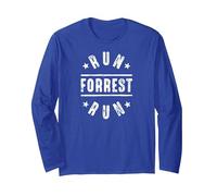 Forrest Gump Run Forrest Run Cerchio Maglia a Manica, Unisex per Adulti, Blu Reale, XL
