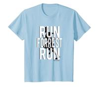 Forrest Gump Run Forrest Run Silhouette Maglietta, Bambini, Celeste, 2 Anni