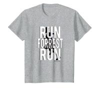 Forrest Gump Run Forrest Run Silhouette Maglietta, Bambini, Grigio Melange, 2 Anni