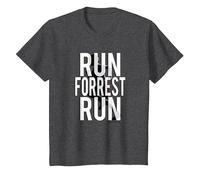 Forrest Gump Run Forrest Run Silhouette Maglietta, Bambini, Grigio Scuro, 2 Anni