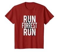 Forrest Gump Run Forrest Run Silhouette Maglietta, Bambini, Mirtillo Rosso, 2 Anni