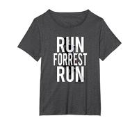 Forrest Gump Run Forrest Run Silhouette Maglietta, Donna Plus-Size, Grigio Scuro, 2X