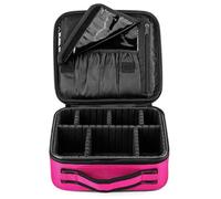 FORRICA Beauty Case da Viaggio Donna Borsa Cosmetica Professionale Portatile Trousse Make Up Organizers Trucchi Ragazza Valigetta Porta Trucchi con Divisori Regolabili Rosso