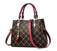FORRICA Borsa a Mano Donna Borsa a Tracolla Squisito Ciondolo Borsetta Elegante Foglia di Acero Borse a Spalla Pelle PU Manico Rosso C