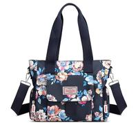 FORRICA Borsa a Mano Donna Borsa Tracolla Stampa di Moda Borsetta Grande Borse a Spalla Impermeabile Casuale Borsa Viaggio con Più Tasche Fiore C