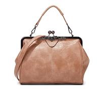 FORRICA Borsa a Mano Donna Elegante Borsa a Tracolla Pelle PU Borsa da Banchetto Borsetta con Chiusura a Bacio per Cena Banchetto Appuntamenti Party Albicocca