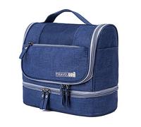 FORRICA Borsa da Toilette Borsa da Viaggio Uomo Donna Beauty Case da Viaggio Cosmetico Bag Con Gancio Da Appendere Portatile Impermeabile Cosmetici Organizer Blu A