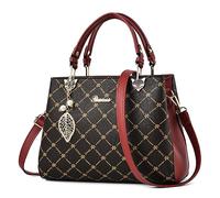 FORRICA Borsa Donna Borsa a Tracolla Stampa Moda con Ciondolo Squisito Borsetta Pelle PU Elegante Borsa a Mano per Lavoro Shopping Date Rosso